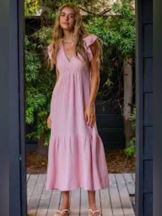 Honorine Dresses & Skirts - HONORINE Long Ruby Dress in Soft Pink